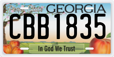 GA license plate CBB1835