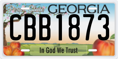 GA license plate CBB1873