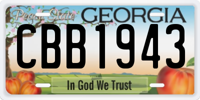 GA license plate CBB1943