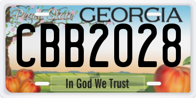 GA license plate CBB2028
