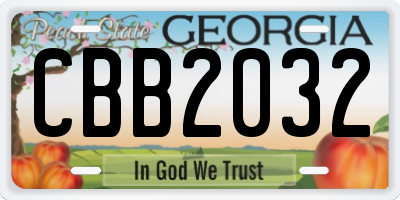 GA license plate CBB2032
