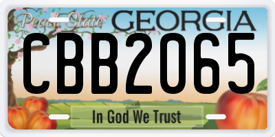 GA license plate CBB2065