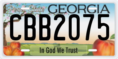 GA license plate CBB2075