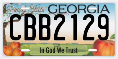 GA license plate CBB2129