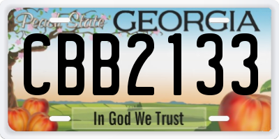 GA license plate CBB2133