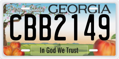 GA license plate CBB2149