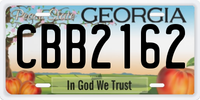 GA license plate CBB2162