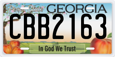 GA license plate CBB2163