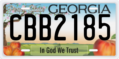 GA license plate CBB2185