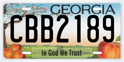 GA license plate CBB2189