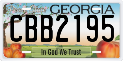 GA license plate CBB2195