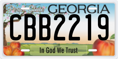 GA license plate CBB2219
