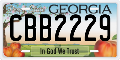 GA license plate CBB2229