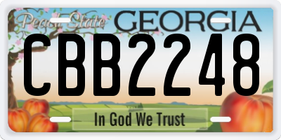 GA license plate CBB2248