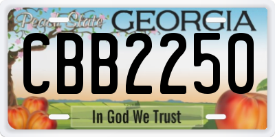 GA license plate CBB2250