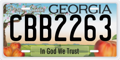 GA license plate CBB2263