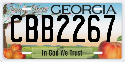 GA license plate CBB2267