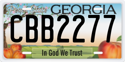 GA license plate CBB2277