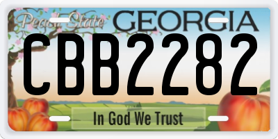 GA license plate CBB2282