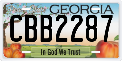 GA license plate CBB2287