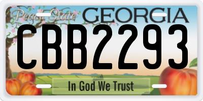 GA license plate CBB2293