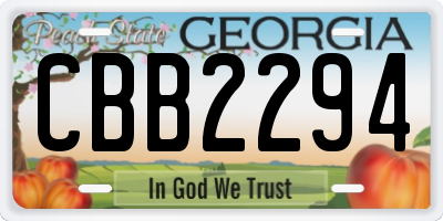 GA license plate CBB2294