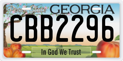 GA license plate CBB2296