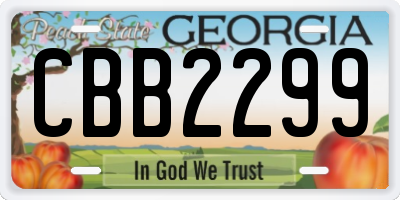 GA license plate CBB2299