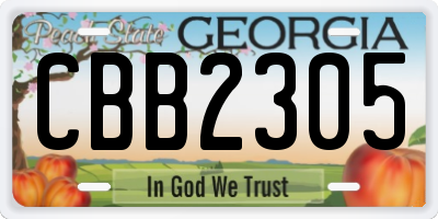 GA license plate CBB2305