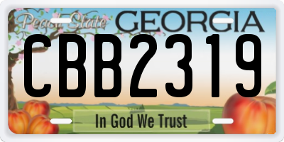 GA license plate CBB2319
