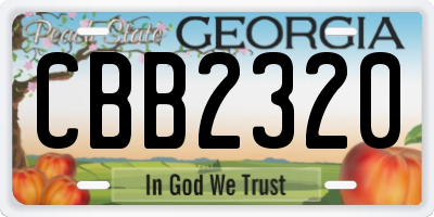 GA license plate CBB2320