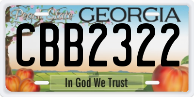 GA license plate CBB2322