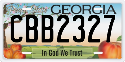GA license plate CBB2327