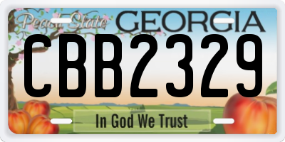 GA license plate CBB2329