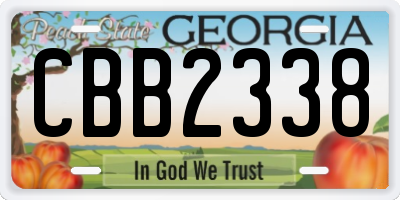 GA license plate CBB2338