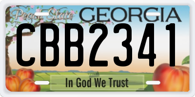 GA license plate CBB2341