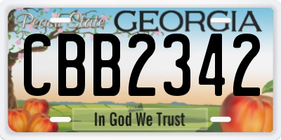 GA license plate CBB2342