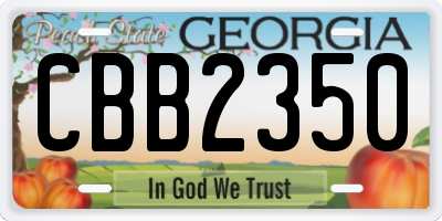 GA license plate CBB2350