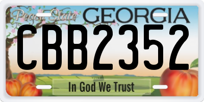 GA license plate CBB2352