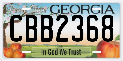 GA license plate CBB2368