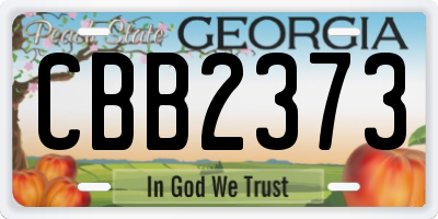 GA license plate CBB2373