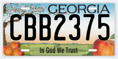 GA license plate CBB2375