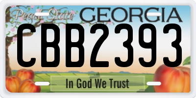 GA license plate CBB2393
