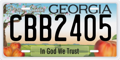 GA license plate CBB2405