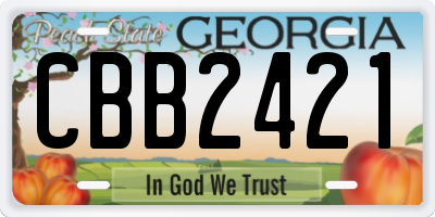 GA license plate CBB2421