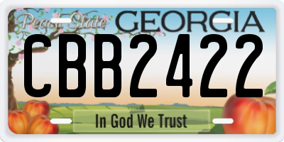 GA license plate CBB2422