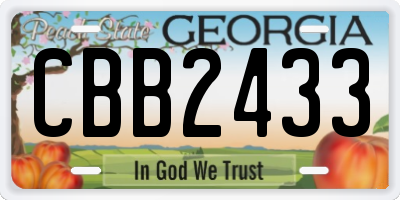 GA license plate CBB2433