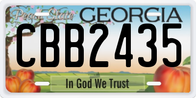 GA license plate CBB2435