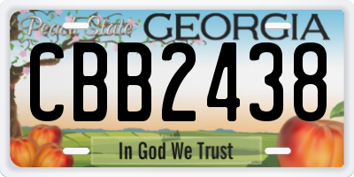 GA license plate CBB2438