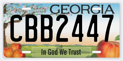 GA license plate CBB2447